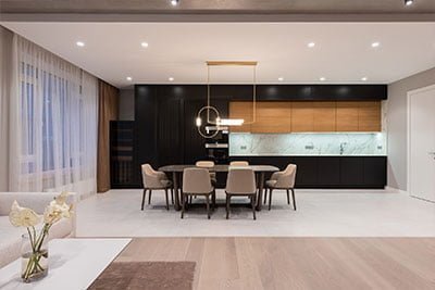 Sleek and Luxurious Modern Room Enhanced by Luxury Vinyl Flooring