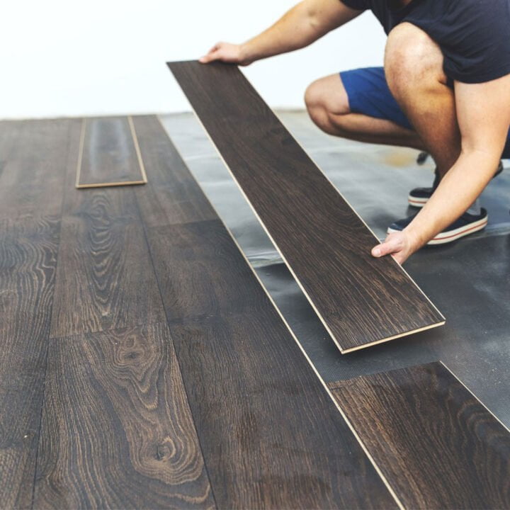 Experts at work in luxury vinyl installation in DeWitt, MI