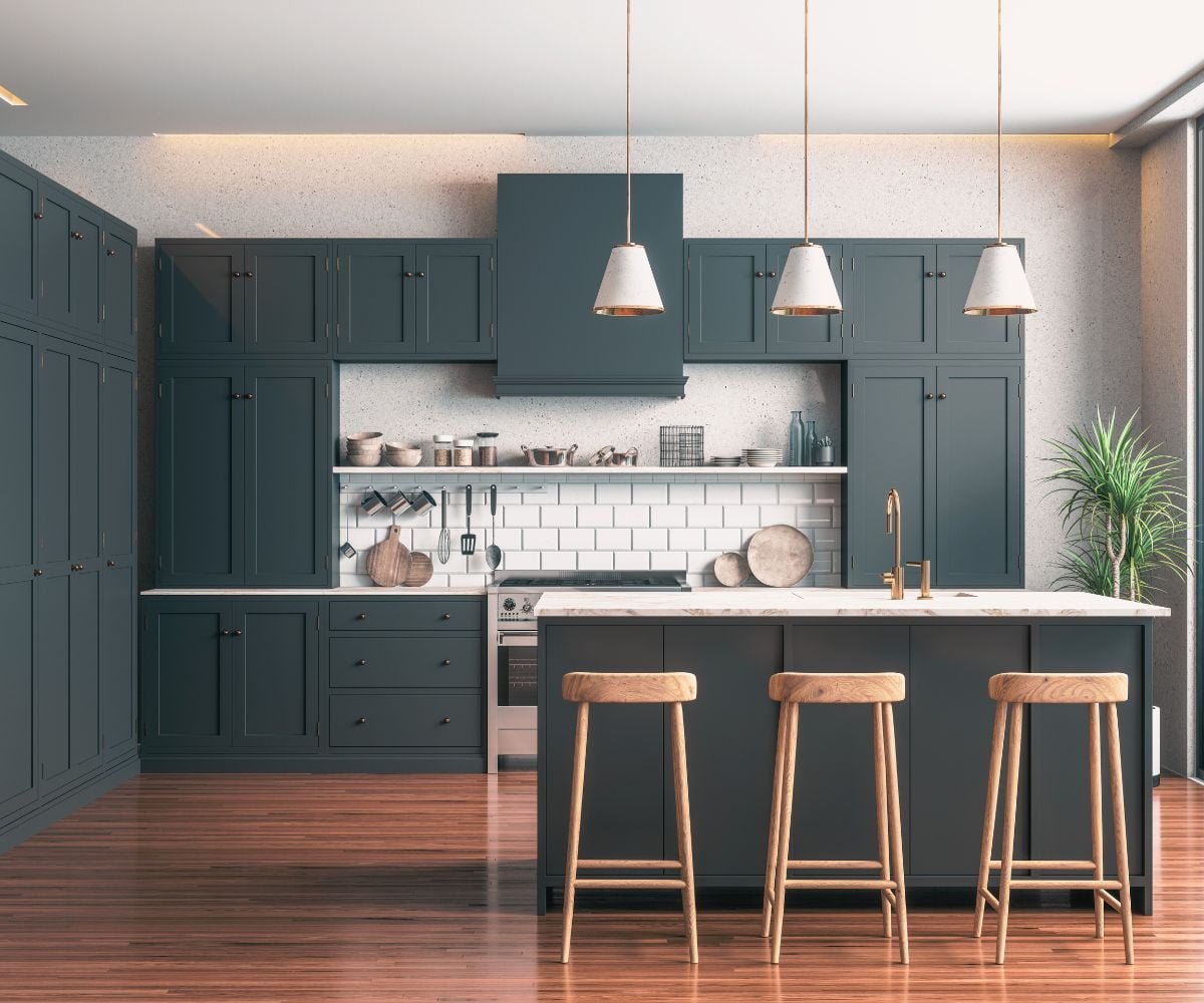 Modern kitchen with luxury vinyl flooring in DeWitt, MI